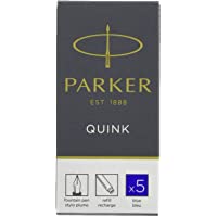 Parker Quink recambios para plumas estilográficas- cartuchos largos- tinta azul- caja de 5